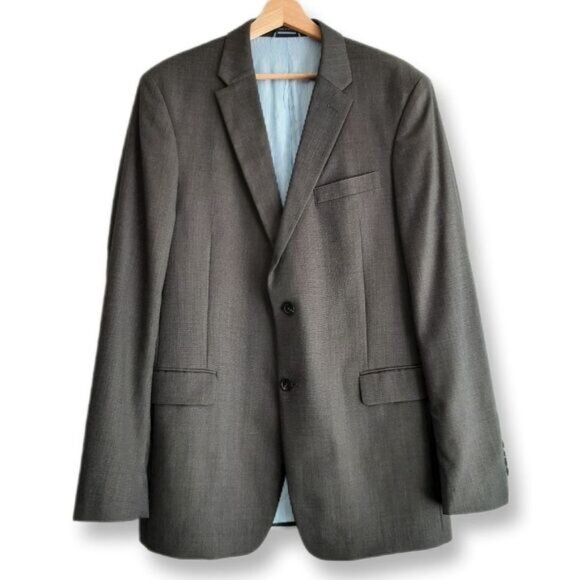 TOMMY HILFIGER 100% Wool Blazer Jacket Pin-Stripe Gray Men's Sz 42 L - Picture 1 of 14